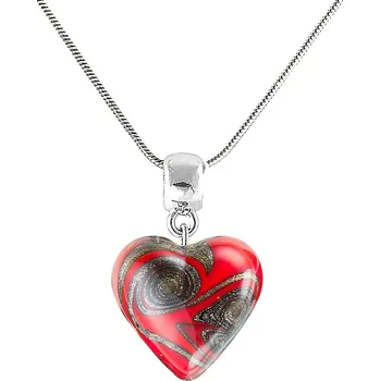 Náhrdelník Lampglas Náhrdelník Fire Heart s unikátní perlou Lampglas materiál závěsu a řetízku: rhodiované stříbro Ag 925/1000 (na základě vývoje se provedení závěsu a řetízku může lišit od fotografie) - pevná délka 45 cm