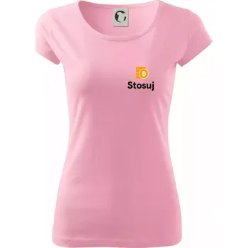 Dámské tričko Štosuj - Logo na prso + záda - Dámské triko Pure - XS ( Růžová )