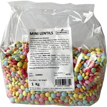 Jedlá dekorace na dort Eurocao Čokoládové mini lentilky (1 kg)