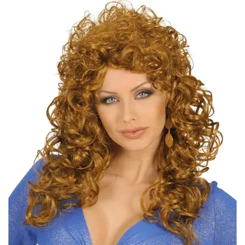 Karnevalový kostým Paruka světle hnědá kudrnatá dámská
