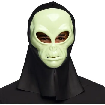 Karnevalový kostým Boland Fluorescenční maska mimozemšťana s kapucí