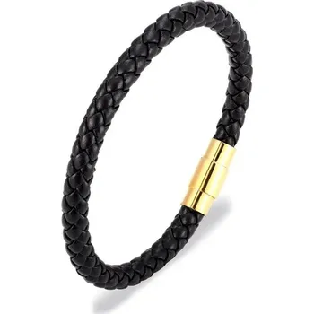 Náramek Pánský pletený kožený náramek | náramek, šperk - šířka 6 mm-200003758 , 21 cm