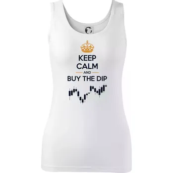 Dámské tričko Keep Calm and Buy the Dip - koruna a graf - Dámské tílko - 2XL ( Bílá )
