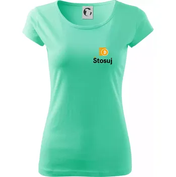 Dámské tričko Štosuj - Logo jen na prsu - Dámské triko Pure - L ( Mátová )