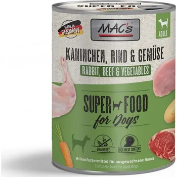 Krmivo pro psa KONZ. MACS DOG KRÁLÍK, HOVĚZÍ A ZELENINA - 400 g (5+1 akce)