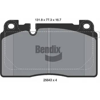 Brzdová destička Sada brzdových destiček, kotoučová brzda BENDIX Braking BPD1374