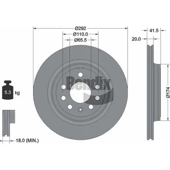 Brzdový kotouč Brzdový kotouč BENDIX Braking BDS1391