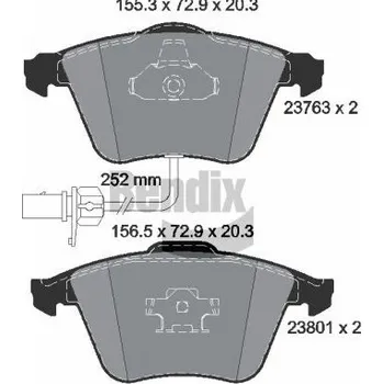 Brzdová destička Sada brzdových destiček, kotoučová brzda BENDIX Braking BPD1420