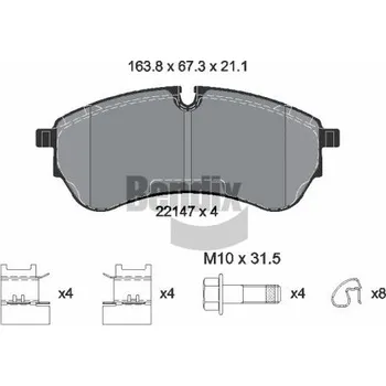 Brzdová destička Sada brzdových destiček, kotoučová brzda BENDIX Braking BPD1583