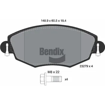 Brzdová destička Sada brzdových destiček, kotoučová brzda BENDIX Braking BPD1342