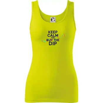 Dámské tričko Zeleno červený graf Keep Calm and Buy the Dip - Dámské tílko - 2XL ( Limetková )