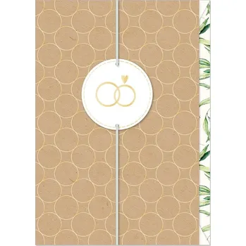 Artebene Svatební přání ražené o obálkou s motivem snubních prstýnků 11x17cm