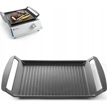 Příslušenství pro gril Grilovací deska / tácek s vroubkovaným povrchem pro indukční sporáky TEFLON 39x26cm - HEN
