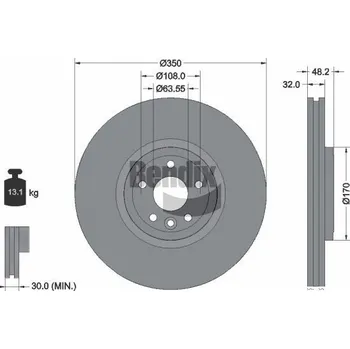 Brzdový kotouč Brzdový kotouč BENDIX Braking BDS2075HC
