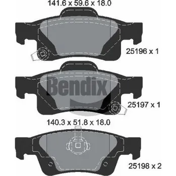 Brzdová destička Sada brzdových destiček, kotoučová brzda BENDIX Braking BPD2234