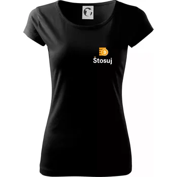 Dámské oblečení Štosuj - Logo jen na prsu - Dámské triko Pure - XL ( Černá )