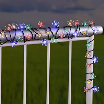 Vánoce 3Pagen Světelný řetěz s květinami délka 3,3 m + přívodní kabel 1 m