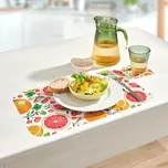 3Pagen 12-dílná souprava prostírání pomeranč/grapefruit 6 prostírání à 30 x 45 cm a 6 podložek pod sklenice à 10 x 10 cm.