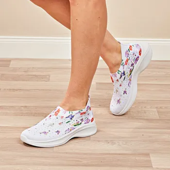 Dámské pantofle 3Pagen Letní obuv bílá/květinová 40