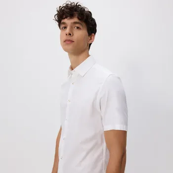 Pánská košile Reserved - Košile regular fit s vysokým podílem bavlny - bílá - 200DV-00X - 200DV-00X-L