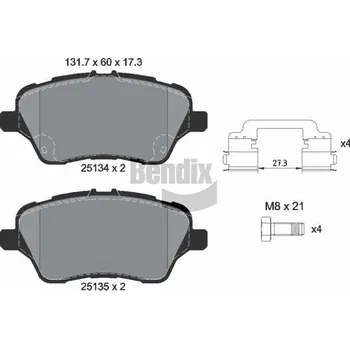 Brzdová destička Sada brzdových destiček, kotoučová brzda BENDIX Braking BPD1139