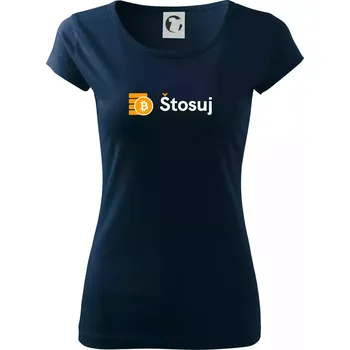 Štosuj - Logo na prsou - Dámské triko Pure - L ( Námořní modrá (téměř černá) )