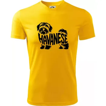 Pánská móda Havanese nápis v těle - Pánské triko Fantasy sportovní (dresovina) - M ( Žlutá )