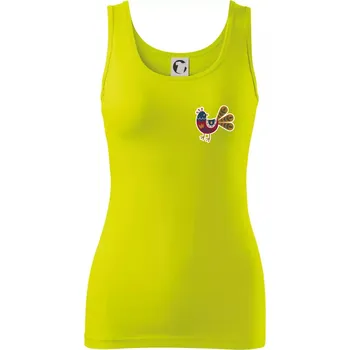 Dámské tričko Folklor na prsu slepice - Dámské tílko - S ( Limetková )
