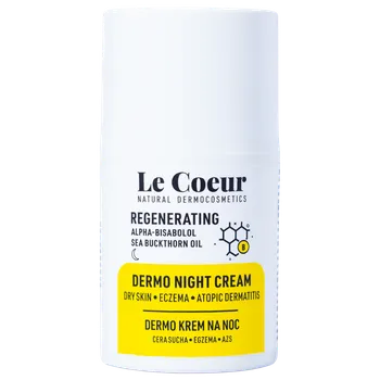 Pleťový krém Le Coeur regenerační dermo krém na obličej na noc s olejem z rakytníku, 50 ml