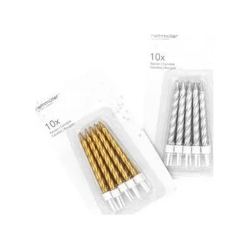 Set školních potřeb Świeczki urodzinowe złote/srebrne z podstawkami