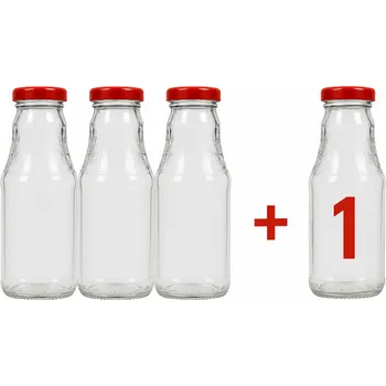 Zavařovací sklenice Láhev, 3+1 zdarma, Fruits 330 ml