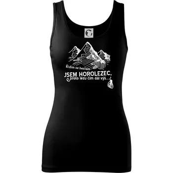 Dámské oblečení Jsem horolezec, proto lezu čím dál výš - Dámské tílko - XS ( Černá )