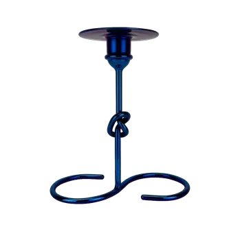 Svícen Skleněný svícen uzel modrý