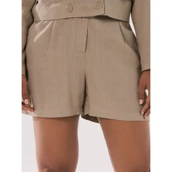 Dámské kraťasy Sinsay - Viskózové šortky s příměsí lnu - béžová - 111FJ-80X - 111FJ-80X-XL