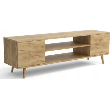 Televizní stolek TV stolek 135x50x40 MALSEN, skříňka pod TV, dub craft zlatý, skandinávský styl