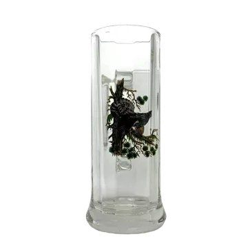 Sklenice Půllitr s motivem tetřeva skleněný, vysoký