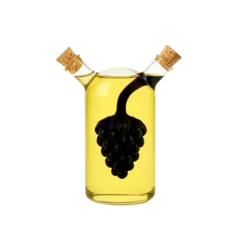 Nádoba na olej a ocet Skleněná láhev na olej a ocet s hroznem