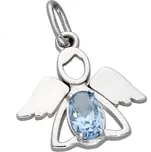 Goldstore Přívěsek bílé zlato anděl modrý zirkon Váha: 1.30 g