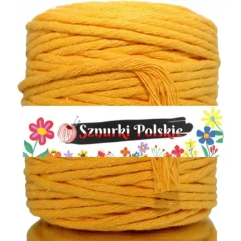 Nit Bavlněná šňůra na makramé žlutá 100m 5mm
