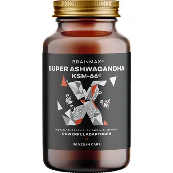 BrainMax Super Ashwagandha extrakt KSM-66®, 50 rostlinných kapslí