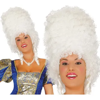 Karnevalový kostým Rokoková paruka dámská bílá vysoká
