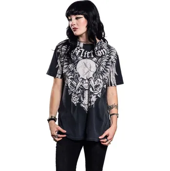 Dámské tričko tričko hardcore dámské - CROSSED OVER - AFFLICTION - AWV26444-DKGP