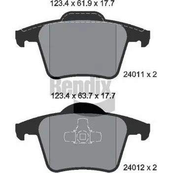 Brzdová destička Sada brzdových destiček, kotoučová brzda BENDIX Braking BPD2077