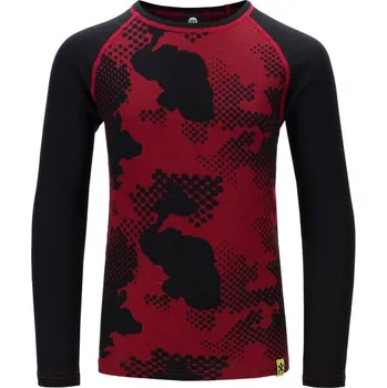 Dívčí tričko Dětské vlněné tričko Bula FREERIDE MERINO WOOL 8 Černá, Červená