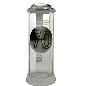 Sklenice Půllitr k 70. narozeninám – skleněný s cínovým víčkem, vysoký