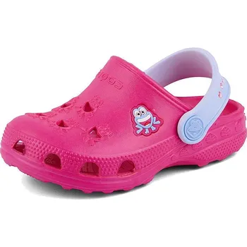 Dětská sportovní obuv Dívčí clogsy Coqui Frog 8701 – fuchsiové, lehké, s páskem, antibakteriální Velikost: 23/24