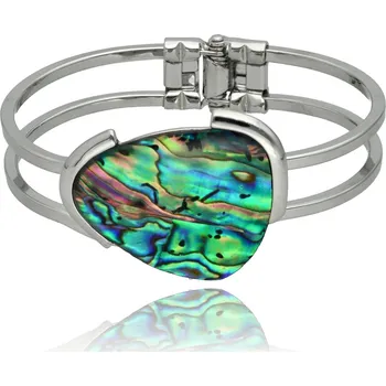 Náramek Yvon Stříbrný náramek s mušlí abalone - přírodní elegance s výraznou kresbou