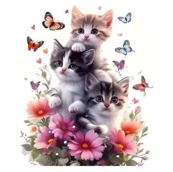 Galanterie Nažehlovací obrázek - koťata (dva rozměry), Velikost: Malý