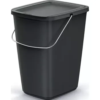 Odpadkový koš Odpadkový koš COMPACTA Q FLAP BASIC recyklovaný černý, objem 9 l