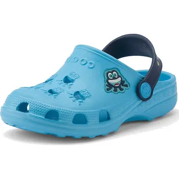 Dětská sportovní obuv Chlapecké clogsy Coqui Little Frog – modré, lehké, s páskem, antibakteriální Velikost: 31/32